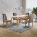 Ver imagem 1 de Conjunto Mesa Melina 120cmx90cm com 4 Cadeiras Carolina Tampo Smart Plus com Vidro