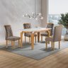 Conjunto Mesa Melina 120cmx90cm com 4 Cadeiras Carolina Tampo Smart Plus com Vidro - 1
