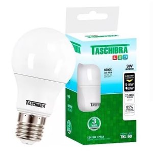 Lâmpada Led 9w Taschibra Bulbo Bivolt 6500k - Kit C/10 Un