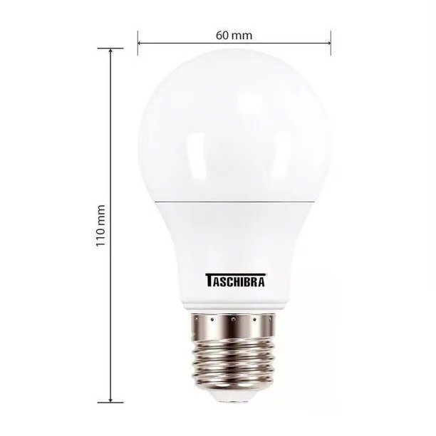 Lâmpada Led 9w Taschibra Bulbo Bivolt 6500k - Kit C/10 Un - 2