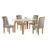 Conjunto Mesa Melina 120cmx90cm com 4 Cadeiras Carolina Tampo Smart Plus com Vidro - 15