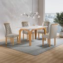 Ver imagem 1 de Conjunto Mesa Melina 120cmx90cm com 4 Cadeiras Carolina Tampo Smart Plus com Vidro