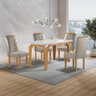 Conjunto Mesa Melina 120cmx90cm com 4 Cadeiras Carolina Tampo Smart Plus com Vidro - 1