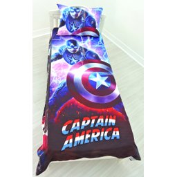 Jogo De Lençol Cobre Leito E Fronha Capitão América Kit 2pçs - 3