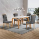 Ver imagem 1 de Conjunto Mesa Melina 120cmx90cm com 4 Cadeiras Carolina Tampo Smart Plus com Vidro
