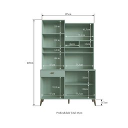 Armário de Cozinha Compacta 5 Portas Maya Casamia - Verde Bellagio e Snow - 5 Armário de Cozinha Compacta 5 Portas Maya Casamia - Verde Bellagio e Snow - 5