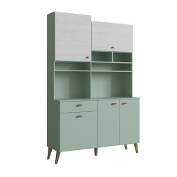 Armário de Cozinha Compacta 5 Portas Maya Casamia - Verde Bellagio e Snow - 2 Armário de Cozinha Compacta 5 Portas Maya Casamia - Verde Bellagio e Snow - 2