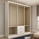Ver imagem 6 de Guarda-roupa Solteiro Bali 6 Portas 2 Gavetas Branco - Panorama Móveis