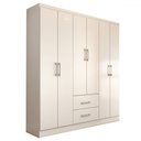 Ver imagem 4 de Guarda-roupa Solteiro Bali 6 Portas 2 Gavetas Branco - Panorama Móveis