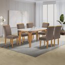 Ver imagem 1 de Conjunto Mesa Melina 170cmx90cm com 6 Cadeiras Luisa Tampo Smart Plus com Vidro