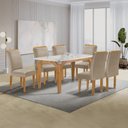 Ver imagem 1 de Conjunto Mesa Melina 170cmx90cm com 6 Cadeiras Luisa Tampo Smart Plus com Vidro