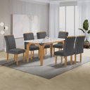 Ver imagem 1 de Conjunto Mesa Melina 170cmx90cm com 6 Cadeiras Luisa Tampo Smart Plus com Vidro