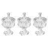 Kit 3 Potiche de Cristal com Pé Baleiro Bomboniere Decorativo Transparente Lyor - 1