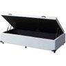 Cama Box Baú Solteiro Blindado Sintético Branco - 1
