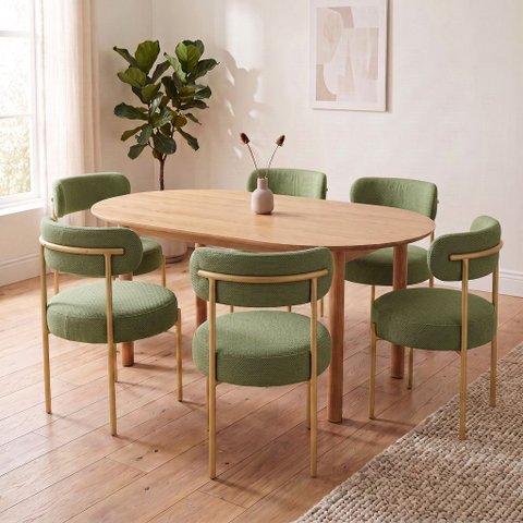 Cadeira Sala de Jantar Margara Kit 6 Aço Dourado Napoli D03 - D'Rossi