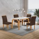 Ver imagem 1 de Conjunto Mesa Melina 120cmx90cm com 4 Cadeiras Luisa Tampo Smart Plus com Vidro