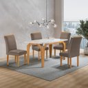 Ver imagem 1 de Conjunto Mesa Melina 120cmx90cm com 4 Cadeiras Luisa Tampo Smart Plus com Vidro