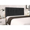 Ver imagem 1 de Cabeceira Casal Opala 144cm Fixação no Box Madeira Maciça Suede Preto Jbe Móveis