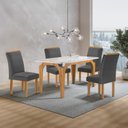 Ver imagem 1 de Conjunto Mesa Melina 120cmx90cm com 4 Cadeiras Luisa Tampo Smart Plus com Vidro