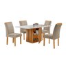 Conjunto Mesa Elis 120cm X 90cm com 4 Cadeiras Luisa Tampo Slim Plus com Vidro - 17