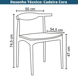Kit 4 Cadeiras Cora Rivatti em Polipropileno Preto e Assento Estofado em Pu Preto - 3