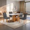 Conjunto Mesa Elis 120cm X 90cm com 4 Cadeiras Luisa Tampo Slim Plus com Vidro - 1