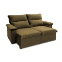 Ver imagem 1 de Sofá Retrátil Reclinável Paris 1,80m Suede Velut Bege Molas Ensacadas - King House