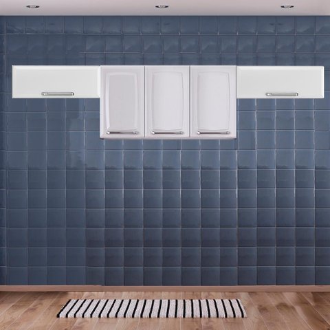 +cozinha Itatiaia Luce com Armário Aéreo 5 Portas Branco
