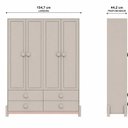 Ver imagem 4 de Guarda-Roupa Infantil 4 Portas 4 Gavetas MDF Luna Bege/Areia/Rose