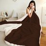 Cobertor/Edredom Sherpa Queen Dupla Face Inverno Marrom Casen - 3