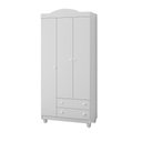 Ver imagem 2 de Guarda Roupa Lara Branco MDF 3 Portas 2 Gavetas Infantil Organizador Quarto Criança Moderno