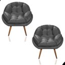 Ver imagem 1 de Kit 2 Poltrona California para Sala Veludo Amamentação Papai