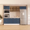Ver imagem 1 de Cozinha Compacta Amara 8 Portas 4 Gavetas com Vidro 40250780 Azul/branco - Politorno