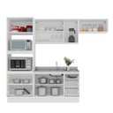 Ver imagem 3 de Cozinha Compacta Amara 8 Portas 4 Gavetas com Vidro 40250780 Azul/branco - Politorno