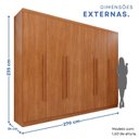Ver imagem 5 de Guarda-Roupa Casal 6 Portas 6 Gavetas Angra Expresso Móveis Marrom/Cinamomo