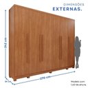 Ver imagem 5 de Guarda-Roupa Casals 6 Portas 6 Gavetas com Pés Angra Marrom/Cinamomo