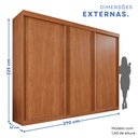 Ver imagem 3 de Guarda-Roupas 3 Portas 6 Gavetas Dinamarca Marrom/Cinamomo