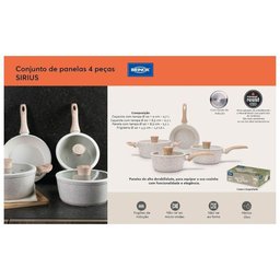 Jogo de Panelas Brinox Antiaderente Sirius 4 Pç Vanilla - 3