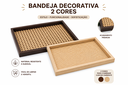 Ver imagem 3 de Bandeja Decorativa Estilo Rattan Retangular para Sala Lavabo e Café:Bege