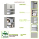Ver imagem 3 de Armário de Lavanderia Aéreo com 2 Portas e Nichos 69cm Multimóveis Crart-ARM004 - Arenas