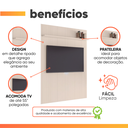 Ver imagem 4 de Painel para Tv até 55 Polegadas Ripado com Prateleira Arbo 1,35x2,40m Off White Edn