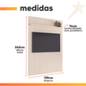Painel para Tv até 55 Polegadas Ripado com Prateleira Arbo 1,35x2,40m Off White Edn - 3