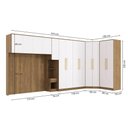 Ver imagem 4 de Quarto Modulado Kappesberg Adapt Nogueira/Branco 6 Peças 474cm x 185cm