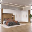 Ver imagem 1 de Quarto Modulado Kappesberg Adapt Nogueira/Branco 6 Peças 474cm x 185cm