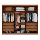 Ver imagem 6 de Guarda-Roupas 3 Portas 6 Gavetas com Espelho Dinamarca Marrom/Cinamomo