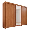 Ver imagem 3 de Guarda-Roupas 3 Portas 6 Gavetas com Pés com Espelho Dinamarca Marrom/Cinamomo