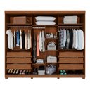 Ver imagem 7 de Guarda-Roupas 3 Portas 6 Gavetas com Pés com Espelho Dinamarca Marrom/Cinamomo
