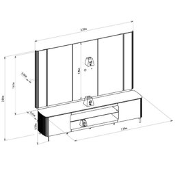 Rack Com Painel para Tv até 75 Polegadas com Led Santorini - 4