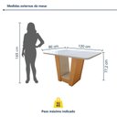 Ver imagem 3 de Mesa de Jantar Retangular 4 Lugares Tampo com Vidro 120cm Apogeu Bege Amêndoa Clean/Off White
