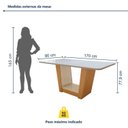 Ver imagem 3 de Mesa de Jantar Retangular 6 Lugares Tampo com Vidro 170cm Apogeu Bege Amêndoa Clean/Off White